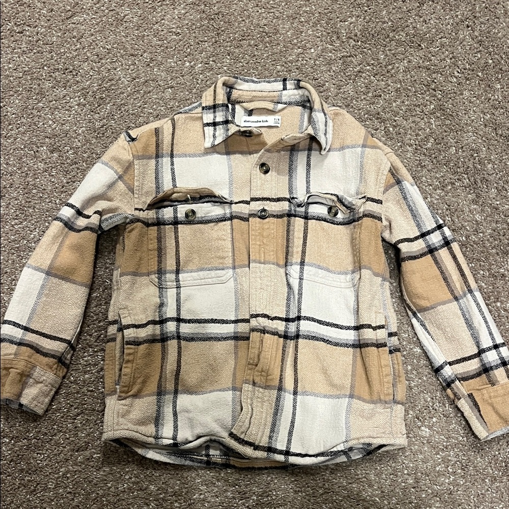 Abercrombie kids Plaid Button-Up shacket